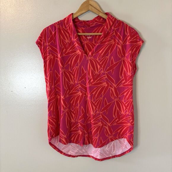 Soft Surroundings Pink Orange Sleeveless Top Colorful Tank Sz Petite Med… - Picture 1 of 7